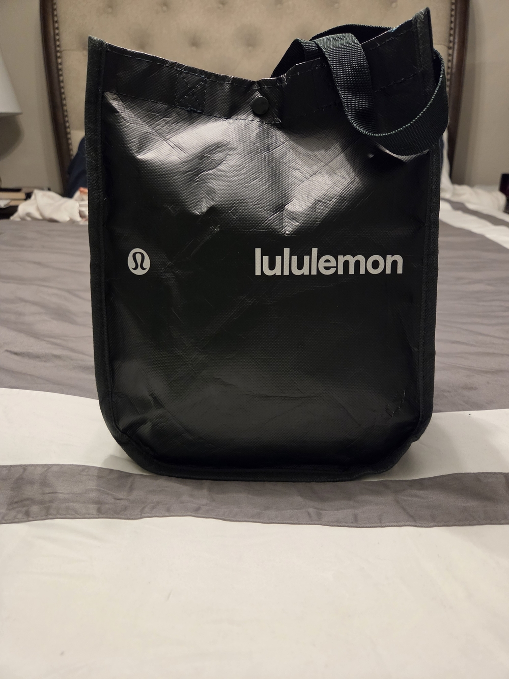 lululemon athletica Black Messenger Tote with Logo